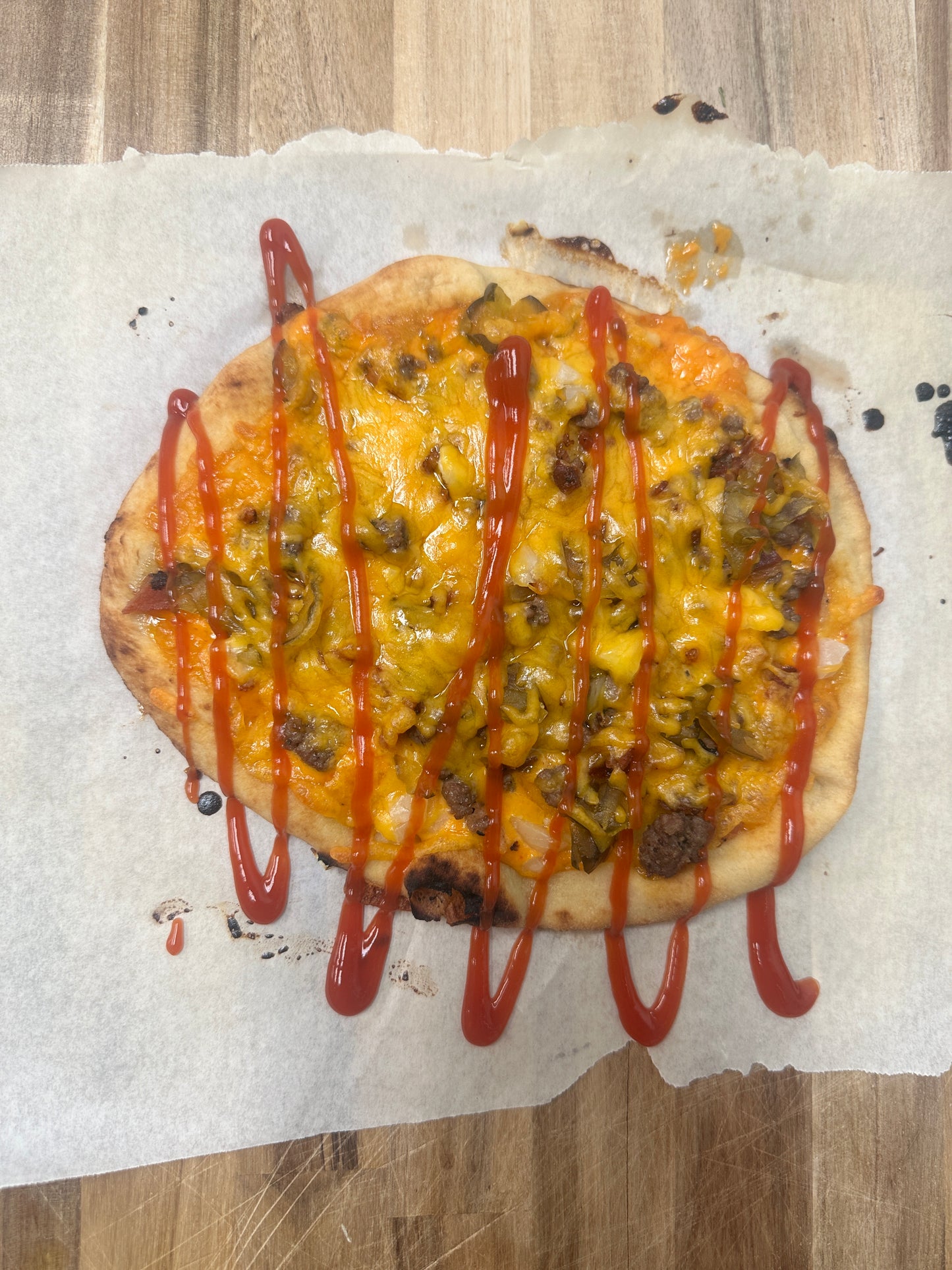 Bacon Cheese Burger Flatbread