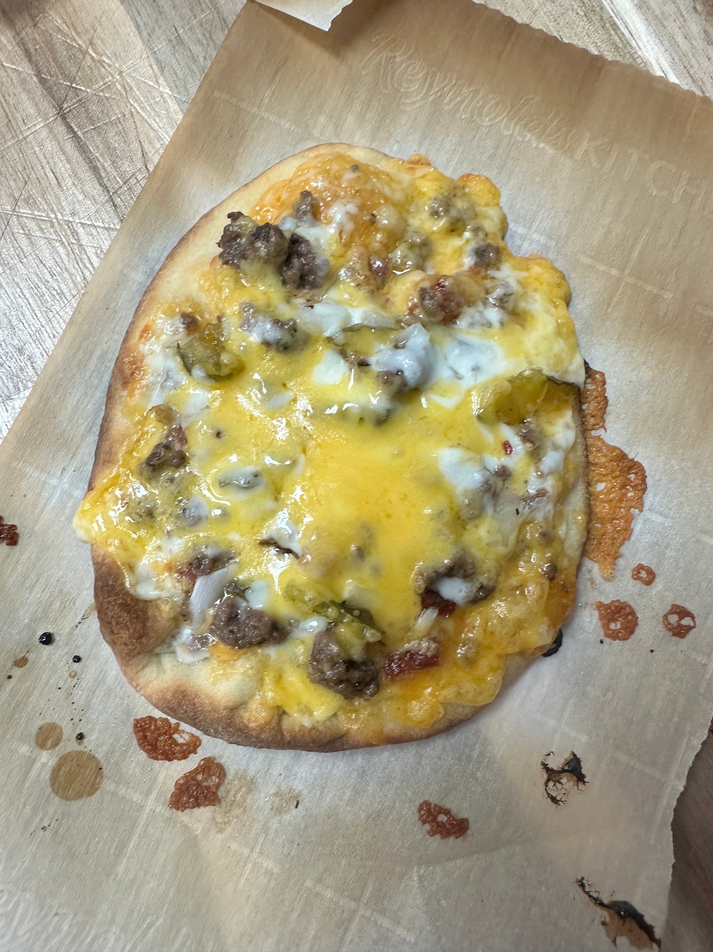 Bacon Cheese Burger Flatbread